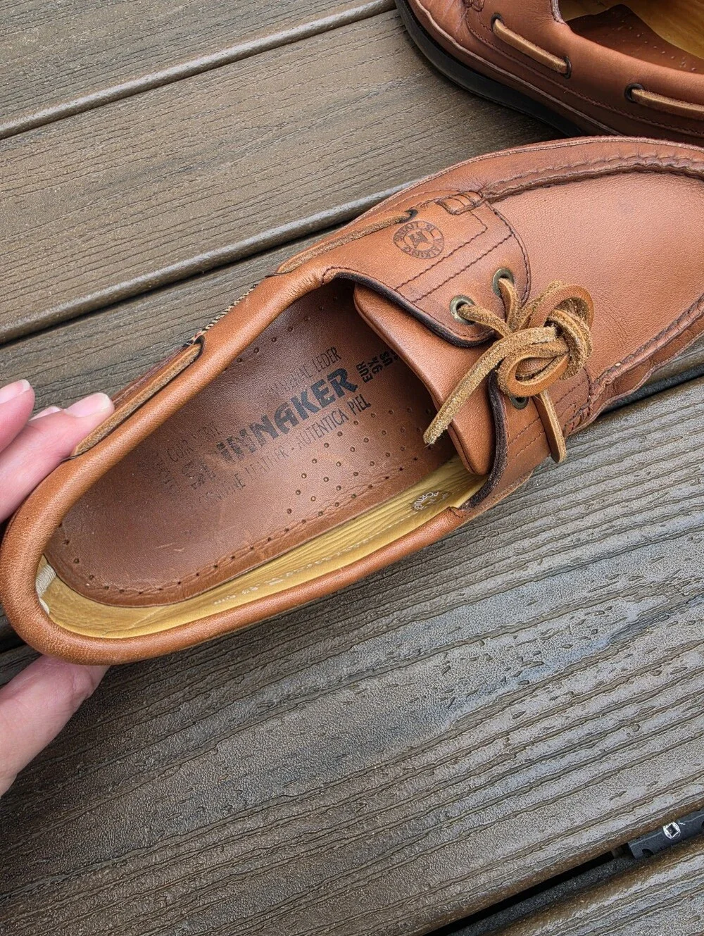 Mephisto Hurrikan Spinnaker Moc Toe Boat Shoes Hazelnut Leather Size 10